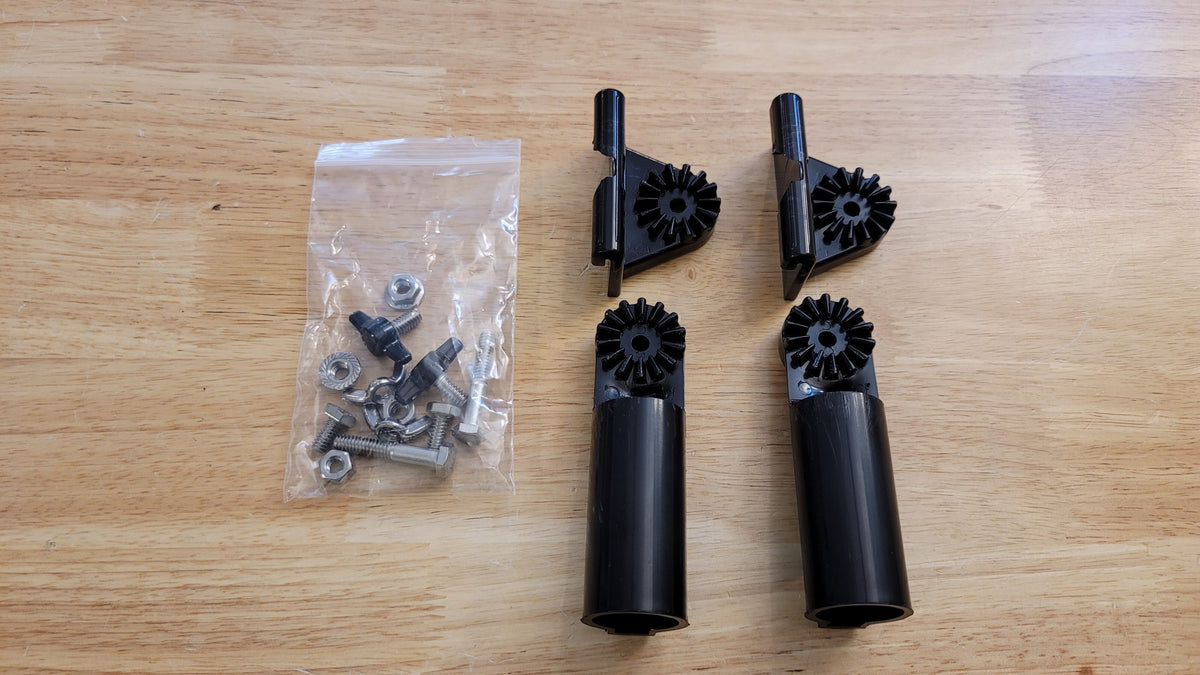 Stand leg brackets and mounting hardware