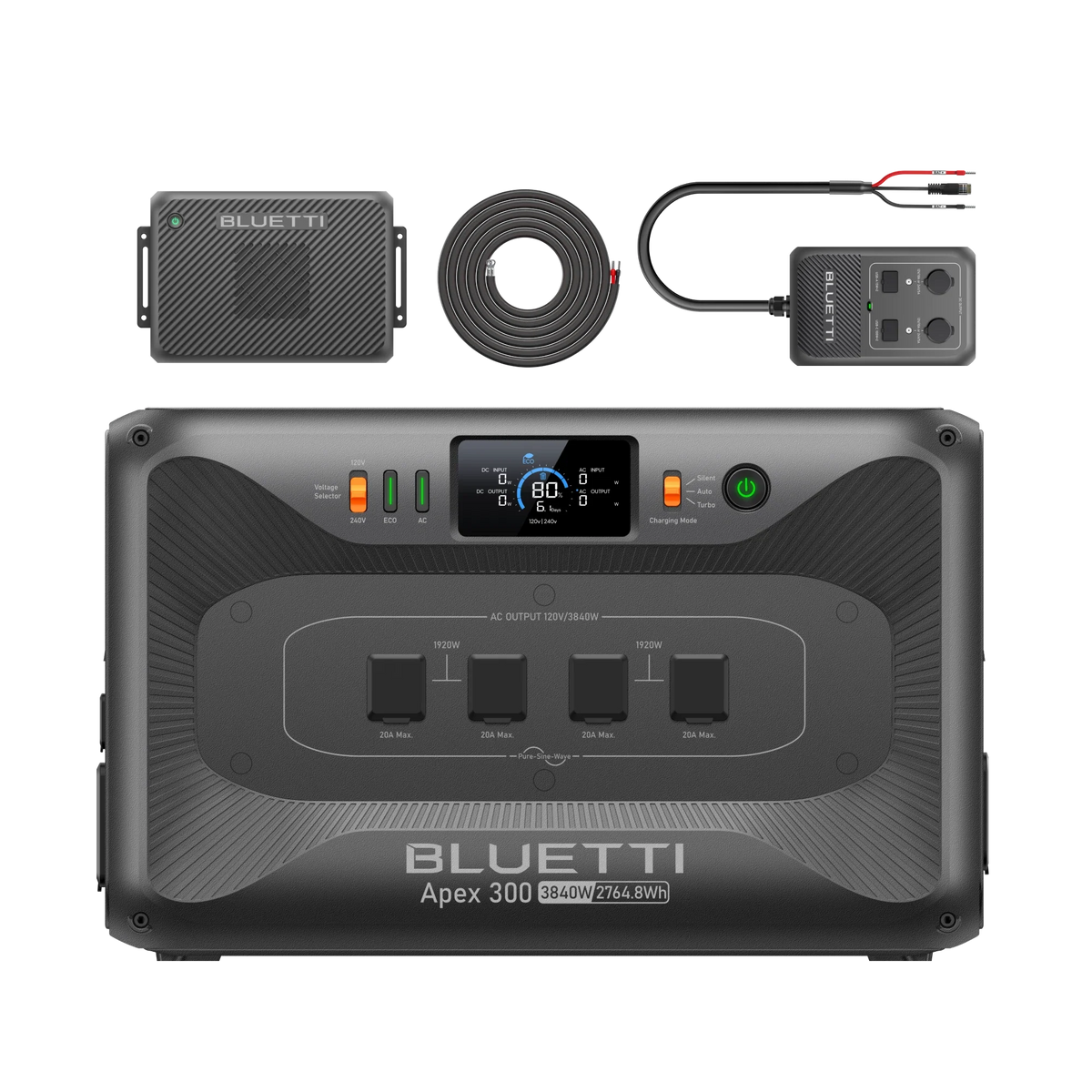 BLUETTI Apex 300 with Charger 2 and DC Hub