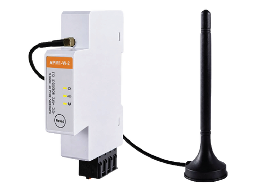 APsystems APmeter APM1-W-2 zero export smart meter with Wi-Fi antenna and CT clamp